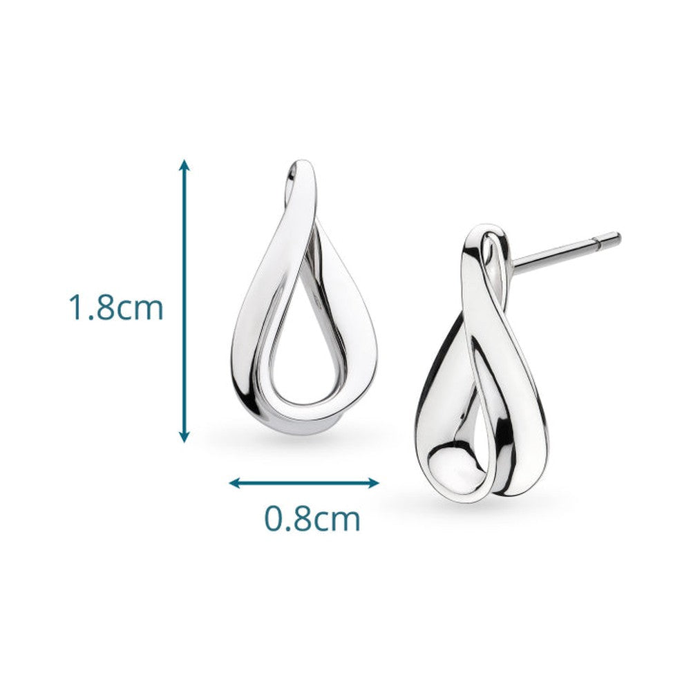 The Kit Heath Serenity Loop Grande Stud Earrings, a silver metal earrings from Kit Heath, available at OD’s Jewellers in St Helens