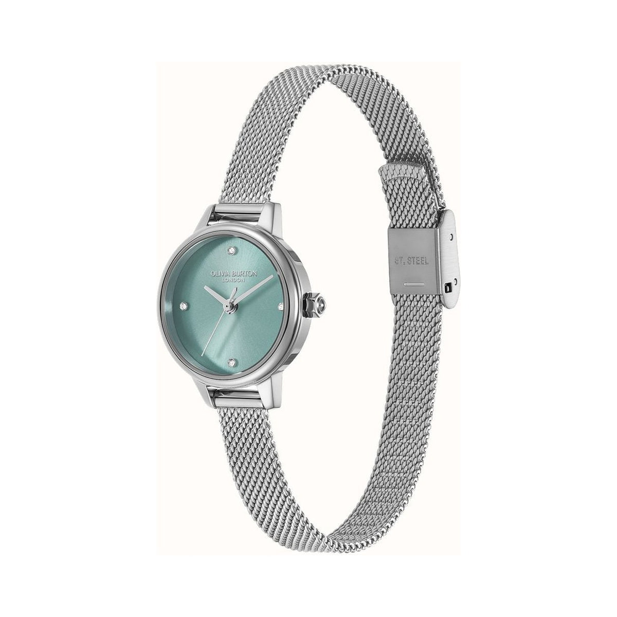 Olivia Burton Ladies Mini Classic Turquoise Dial Mesh Bracelet Watch Stainless Steel by Olivia Burton