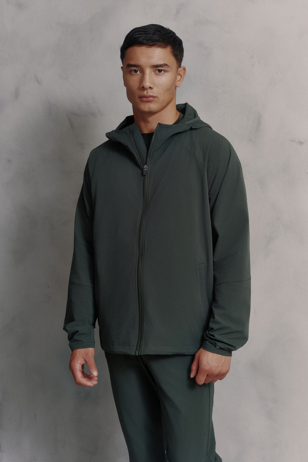 Mens Red Run Core Pine Green Sport Jacket