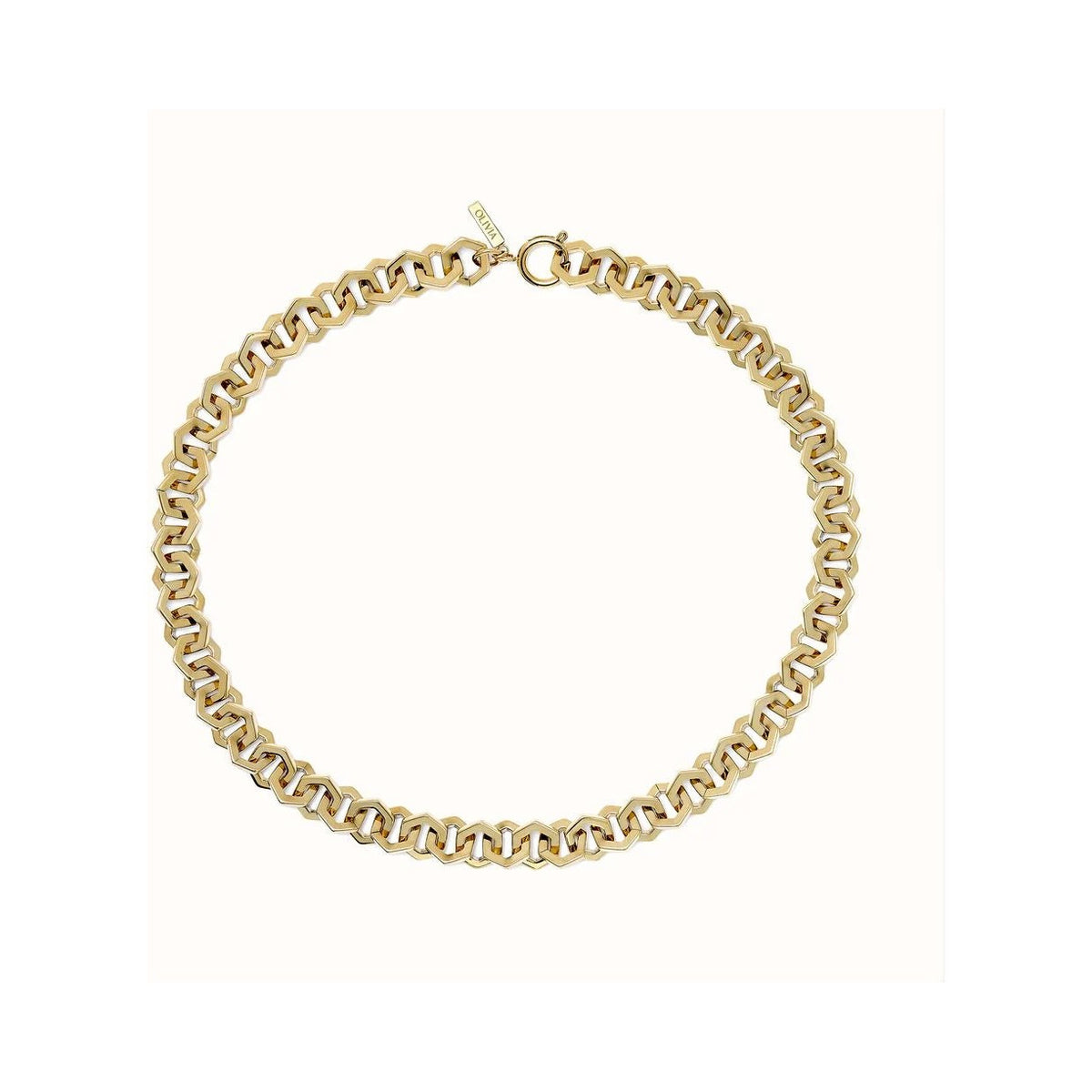 Olivia Burton Honeycomb Link Necklace Stainless Steel Gold Plated by Olivia Burton
