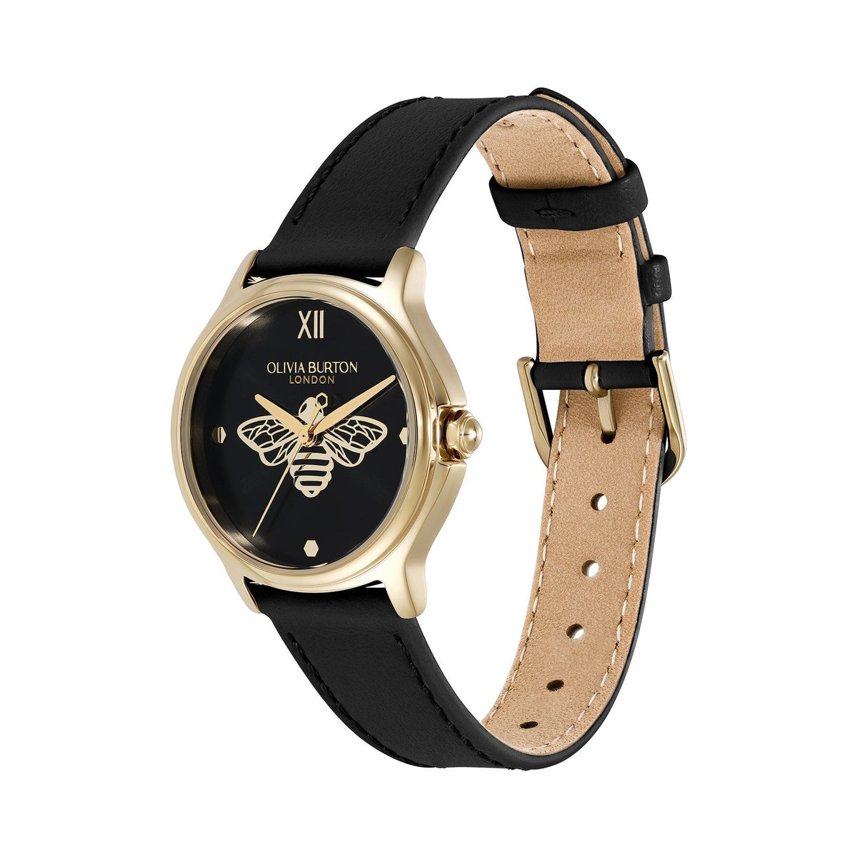 Olivia Burton Classic Bee Black Strap Watch — view 2