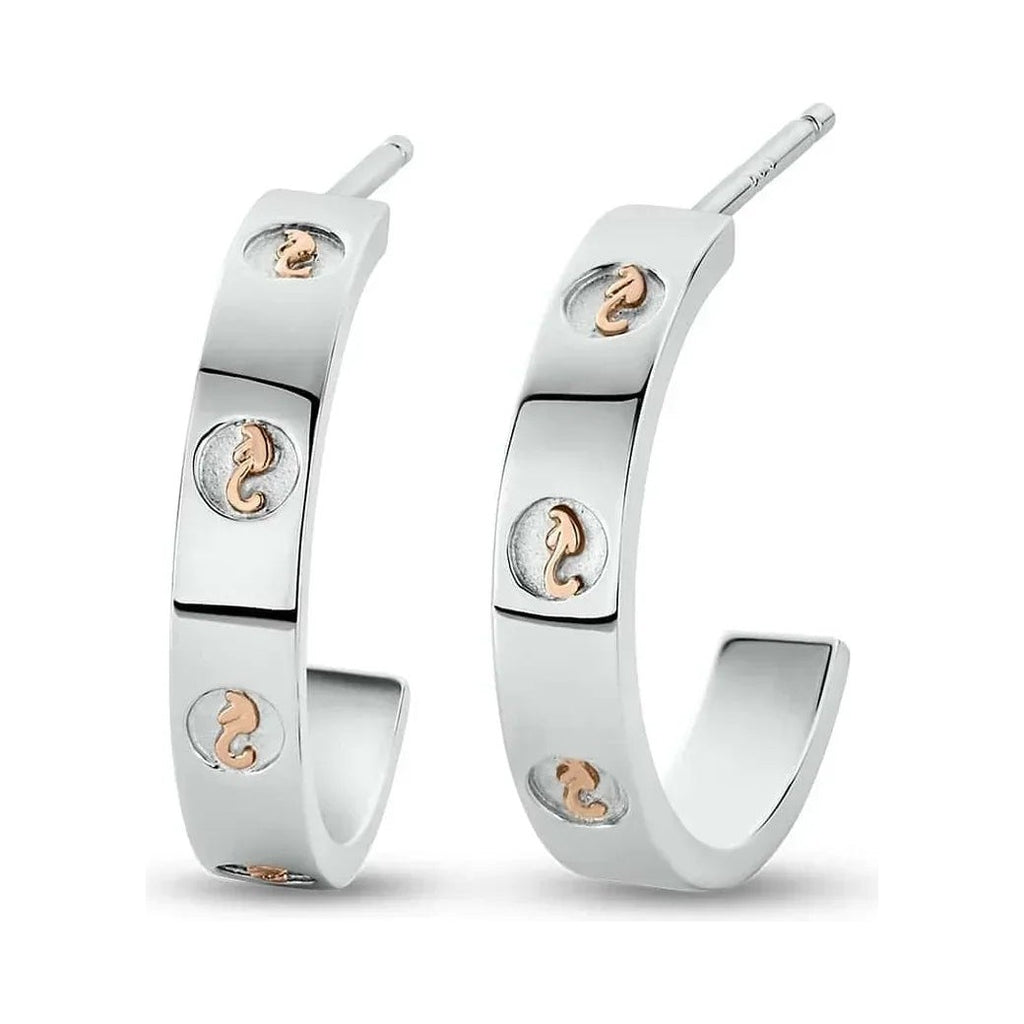 Clogau Insignia Slim Half Hoop Earrings Sterling Silver by Clogau