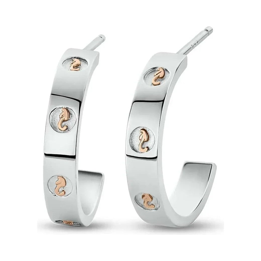 Clogau Insignia Slim Half Hoop Earrings Sterling Silver by Clogau