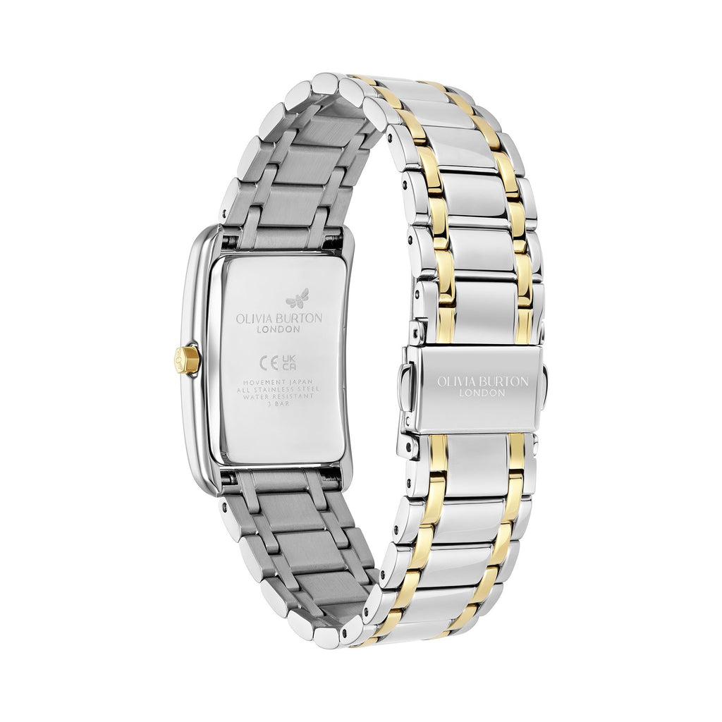 Olivia Burton Ladies Classics Grove White Tank Dial Bracelet Watch Stainless Steel & Gold Plated by Olivia Burton