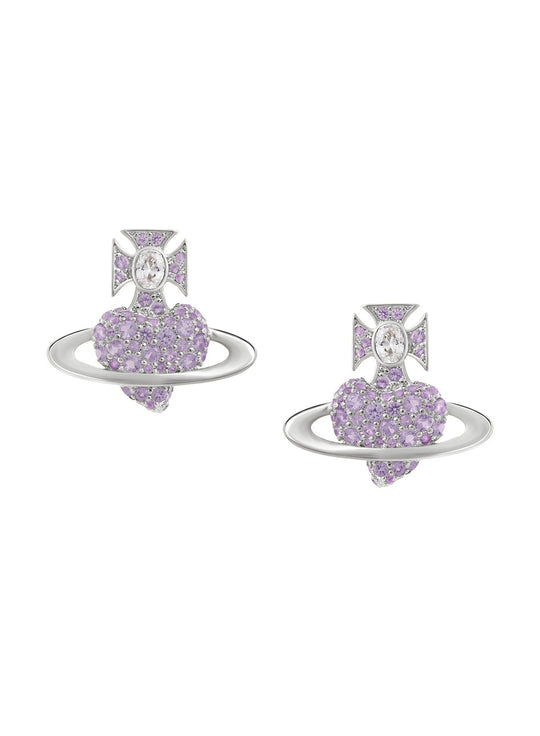 Vivienne Westwood Lilac Agnatha Earrings Platinum Plated