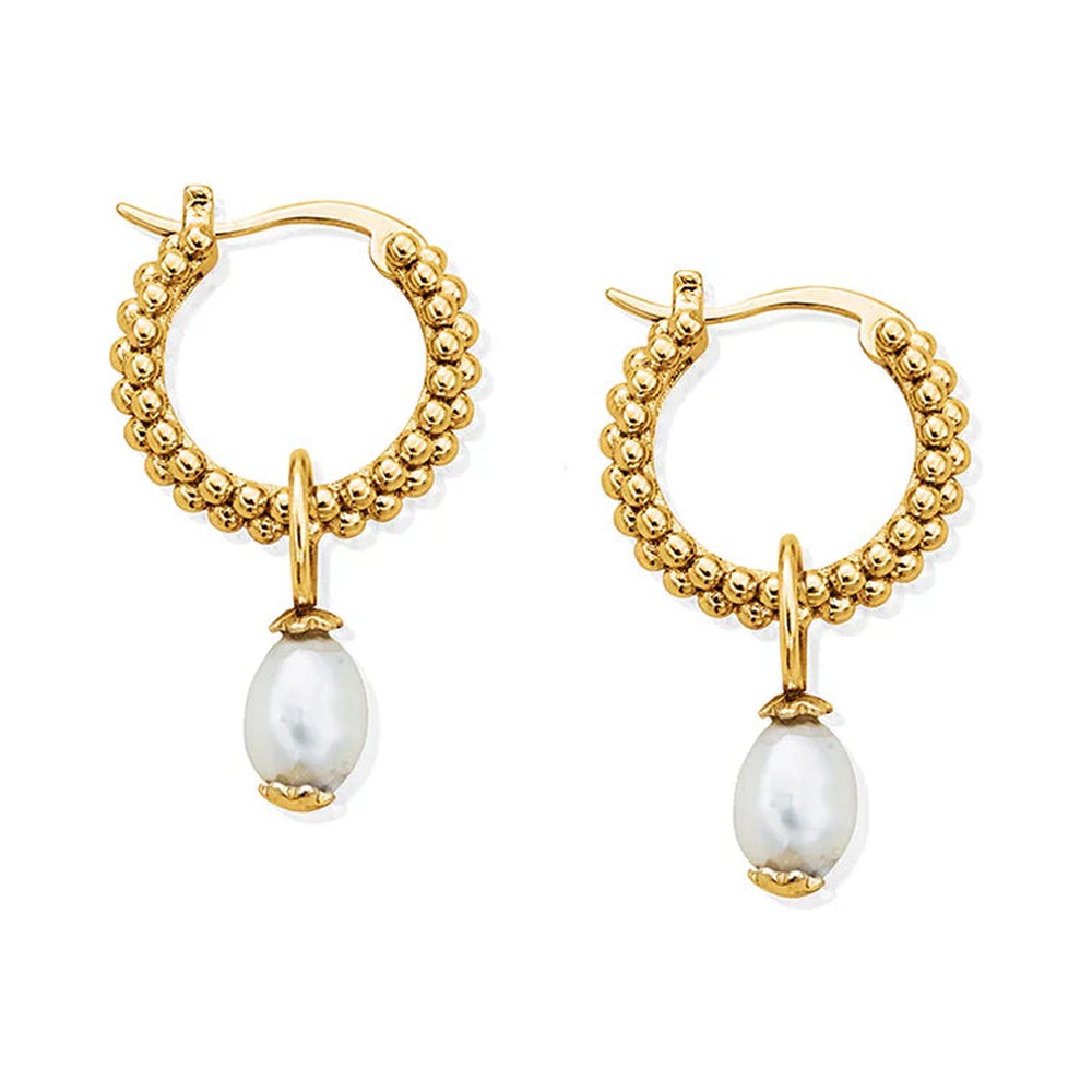 ChloBo Tale Of Tide Hoop Earrings Sterling Silver Gold Plated by ChloBo