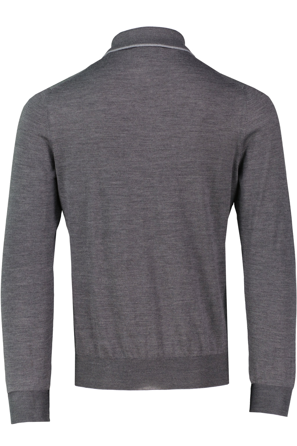 Men's Gran Sasso Grey Long Sleeve Knitted Zip Polo