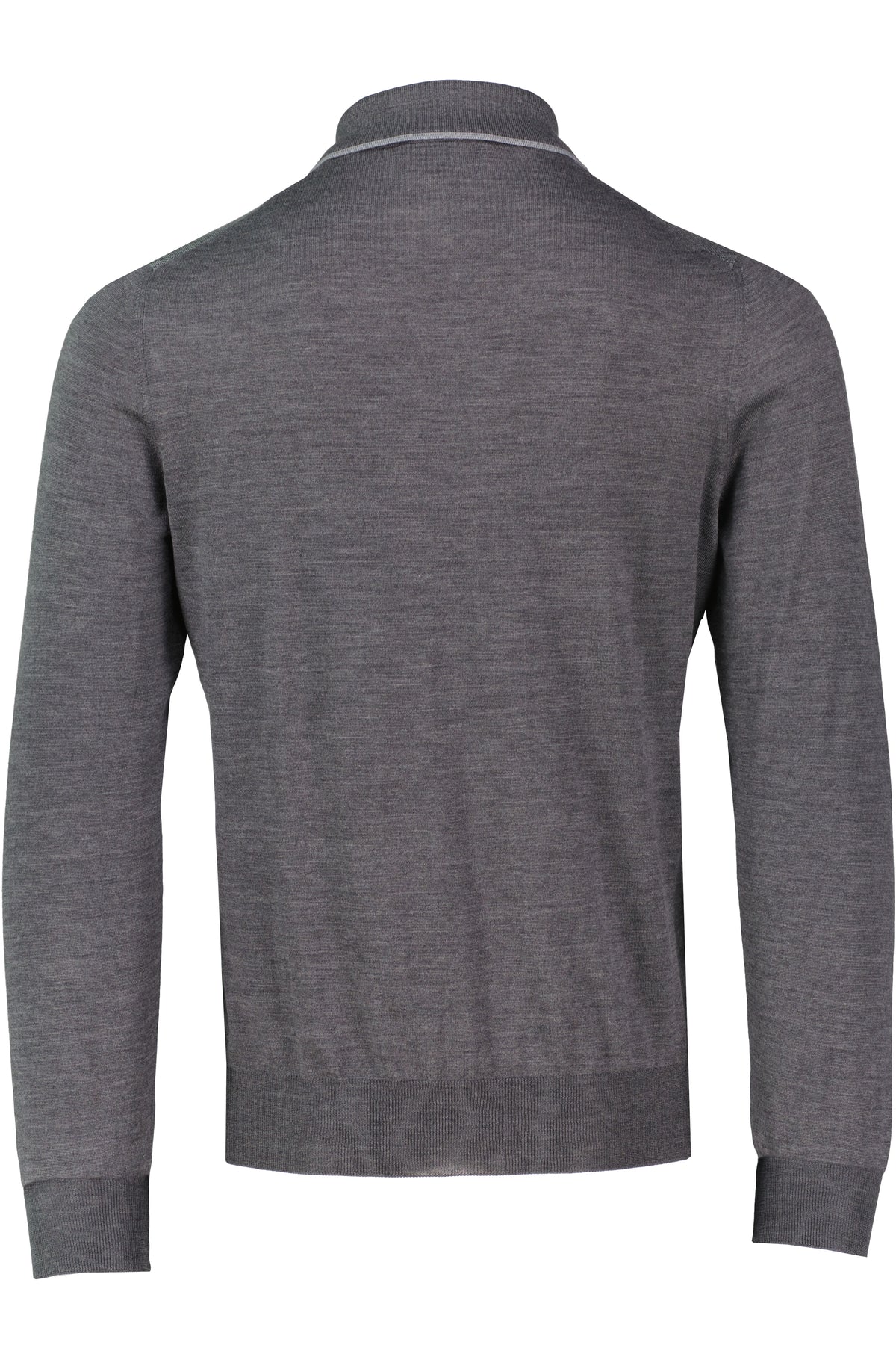 Men's Gran Sasso Grey Long Sleeve Knitted Zip Polo