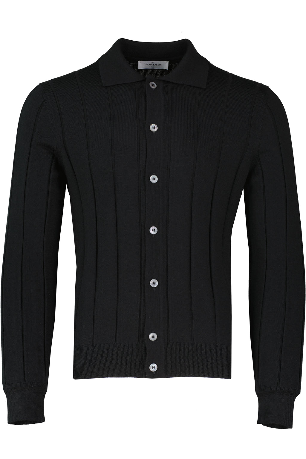 Men's Gran Sasso Black Long Sleeve Shirt