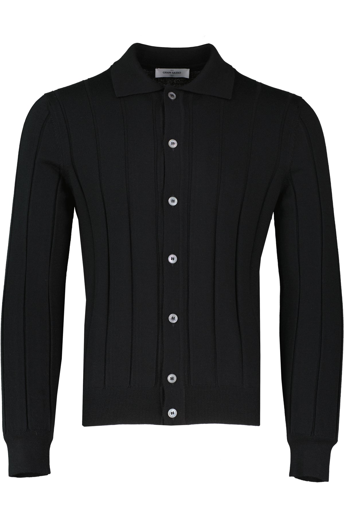 Men's Gran Sasso Black Long Sleeve Shirt