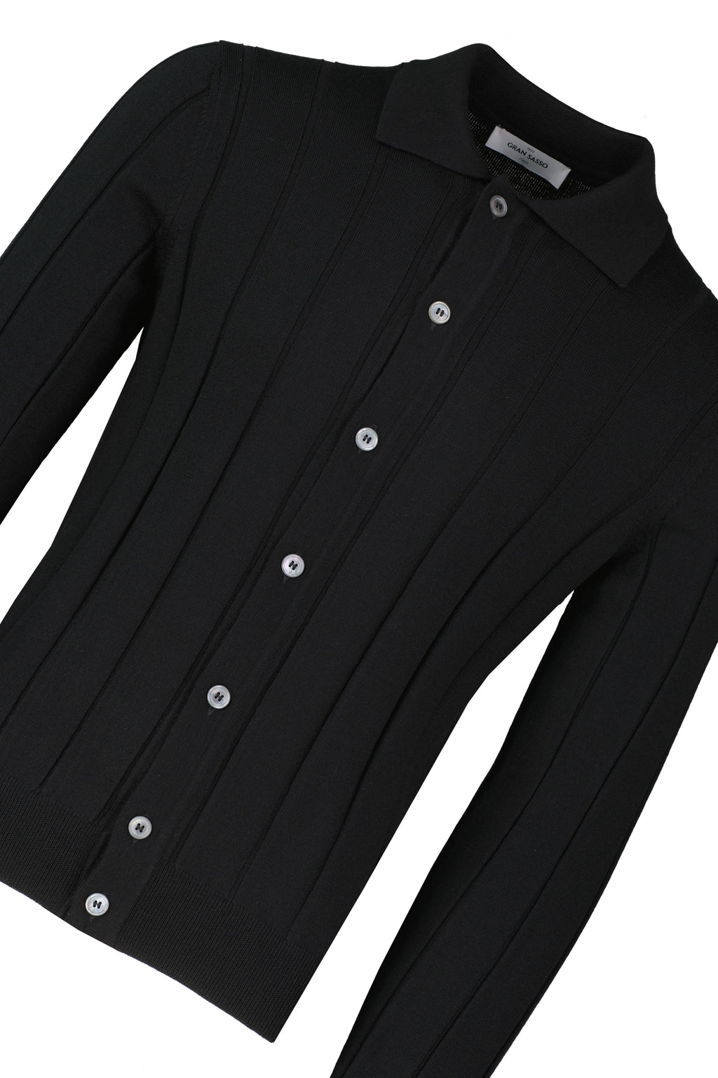 Men's Gran Sasso Black Long Sleeve Shirt