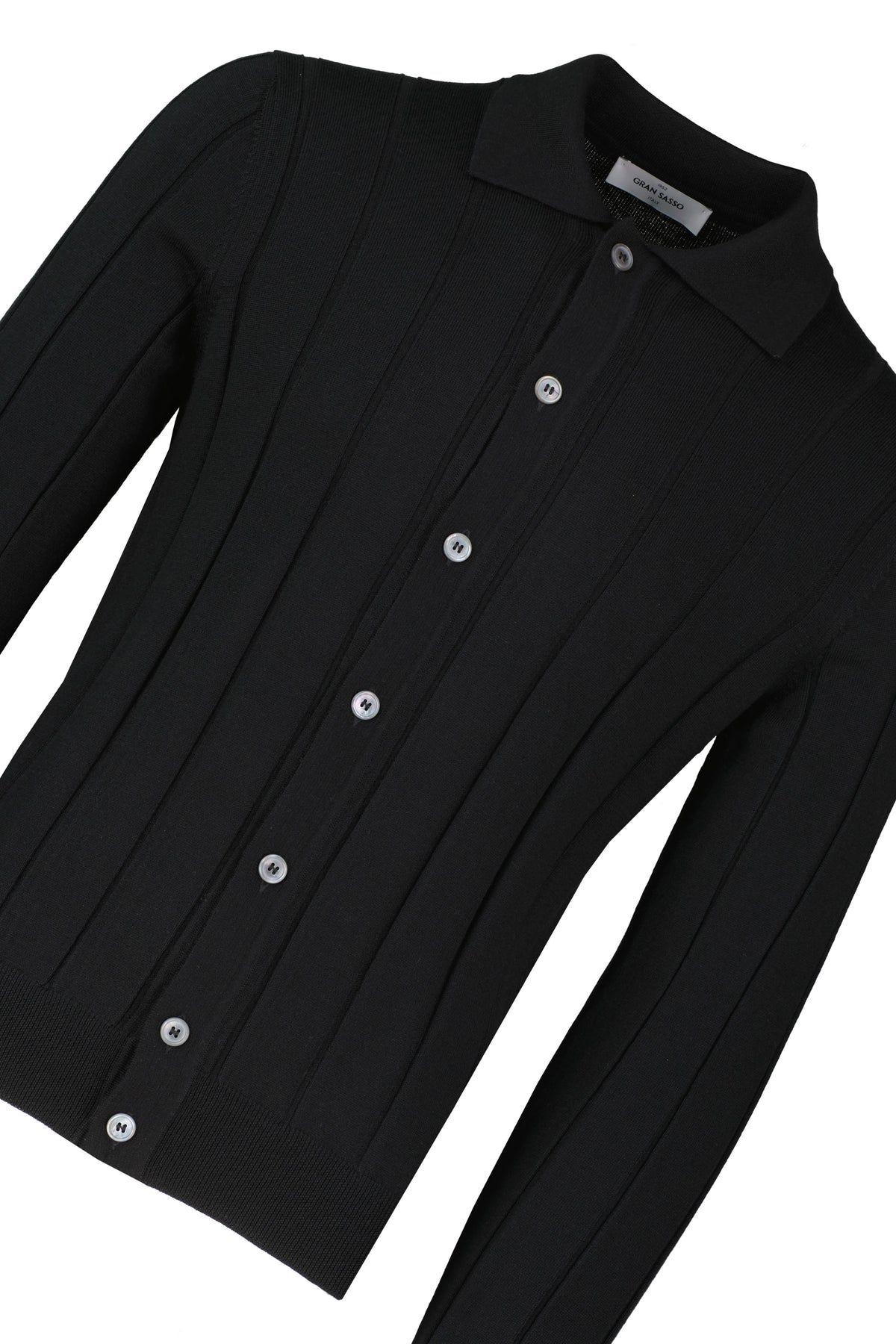 Men's Gran Sasso Black Long Sleeve Shirt