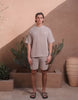 Men's Belier Taupe Crochet T Shirt