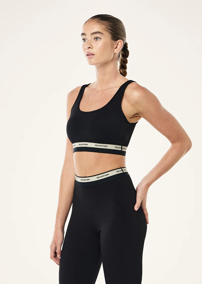 Women's P.E Nation Avant Scoop Sports Bra in Black — view 4