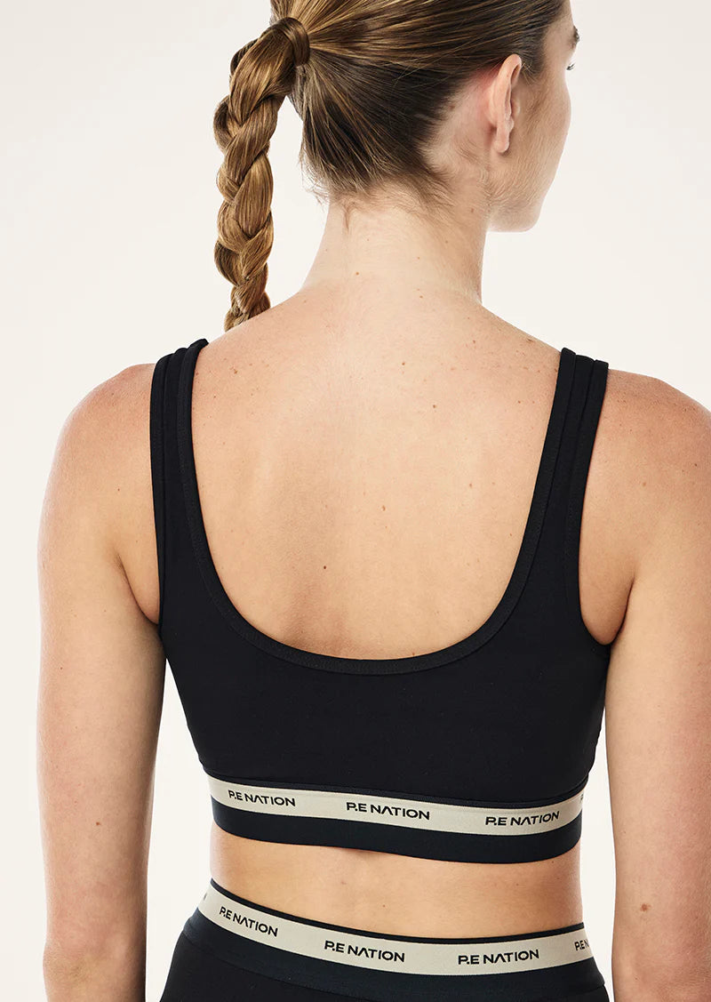 Women's P.E Nation Avant Scoop Sports Bra in Black — view 3