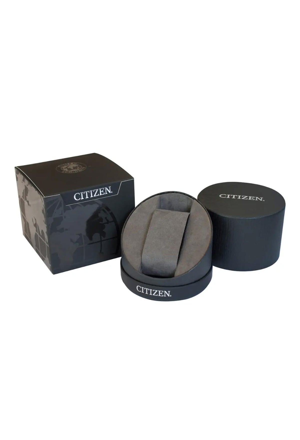 Citizen watch presentation box with the watch holder & cover. Perfect for gifting and storage.