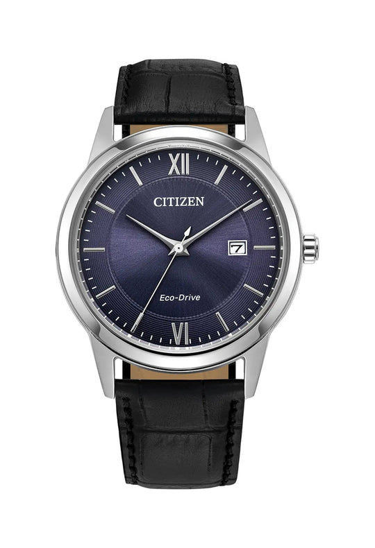 Citizen Mens Eco-Drive Classic Blue Dial Stainless Steel Bracelet Watch