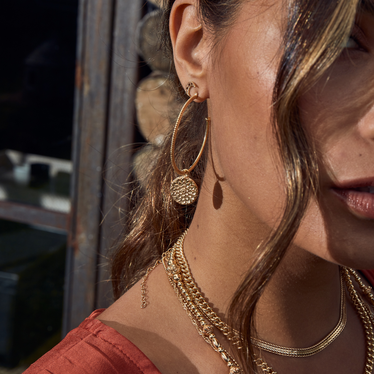 Chlobo Gold Starry Moon Stud Earrings