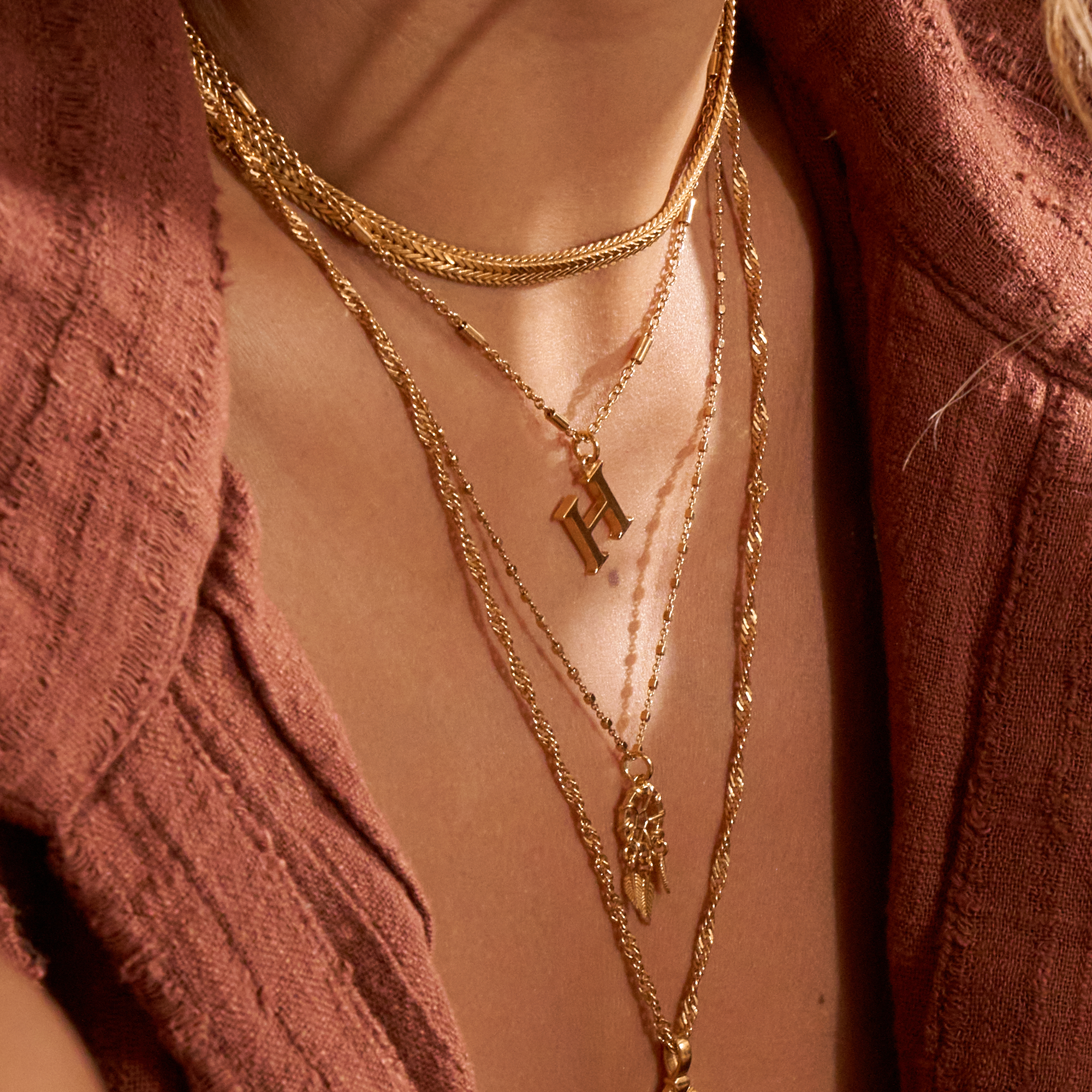 ChloBo Iconic Initial I Pendant in Silver Gold Plated