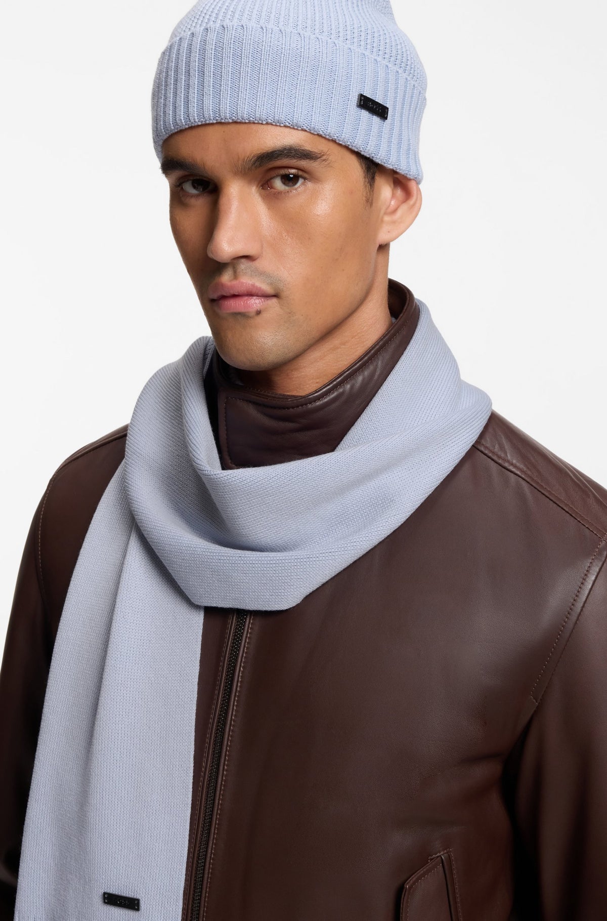 BOSS Black Albas Open Blue Scarve