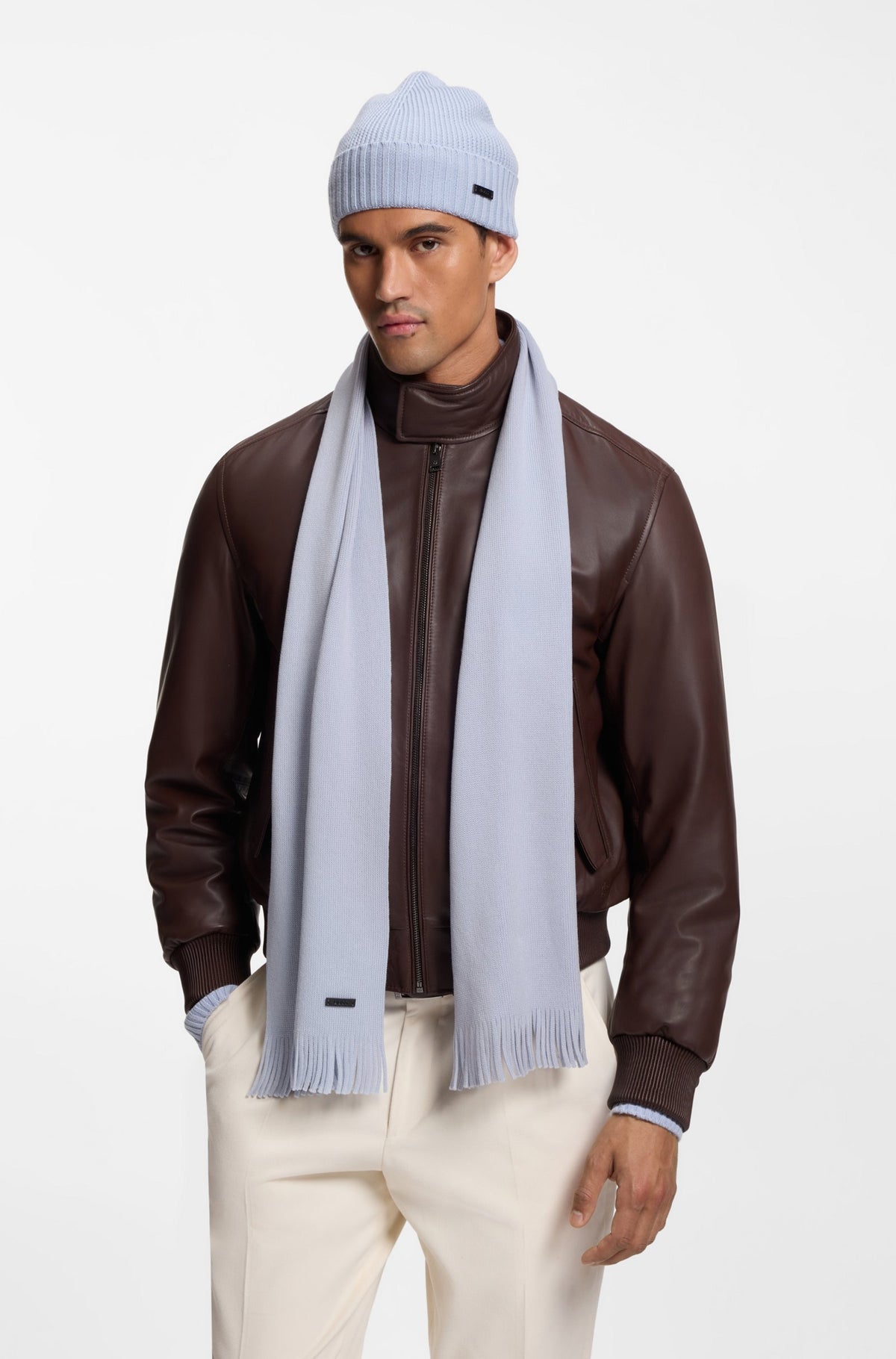 BOSS Black Albas Open Blue Scarve