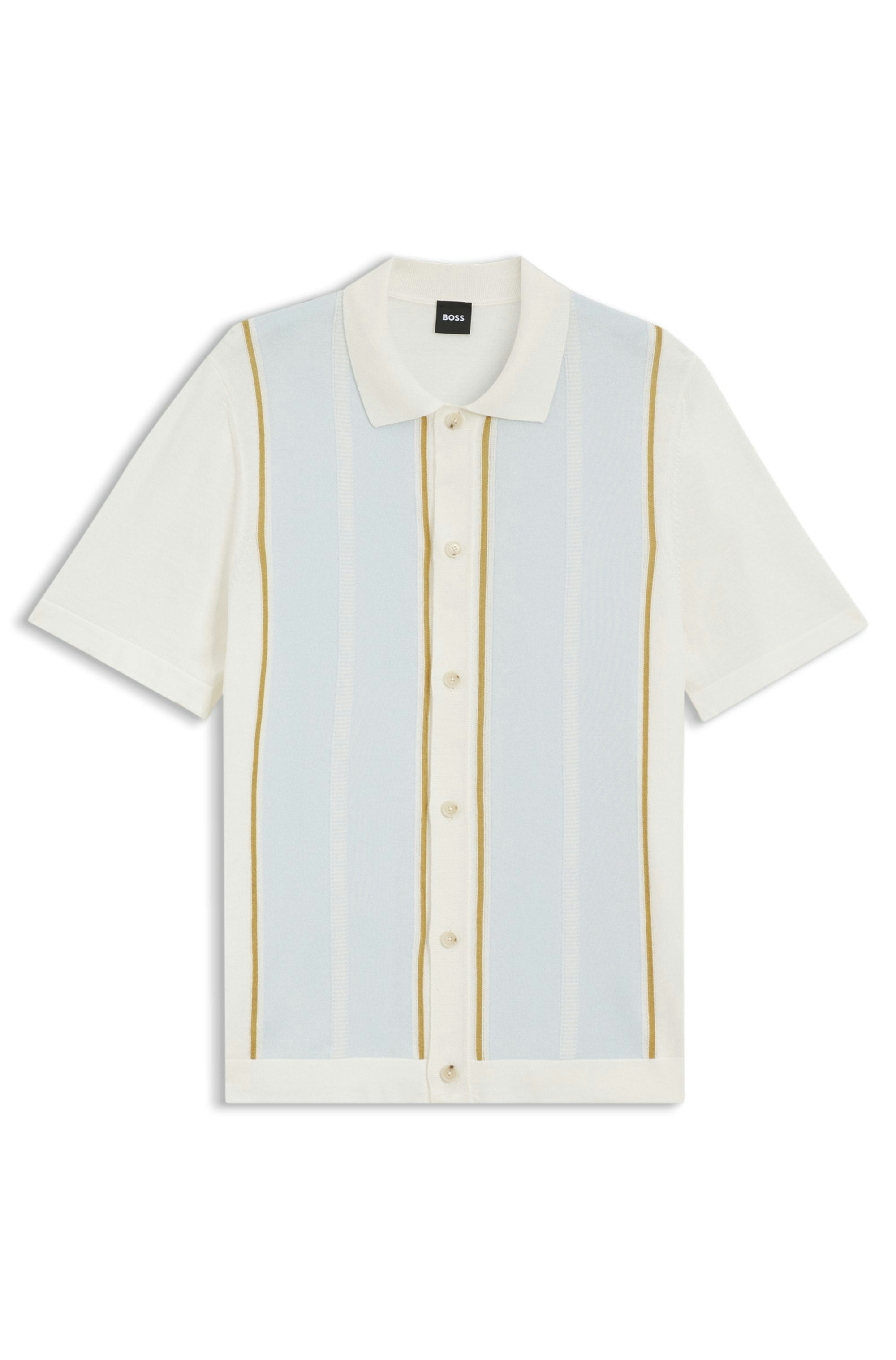 BOSS Black C-Lastro Open White Full Button Polo Shirt