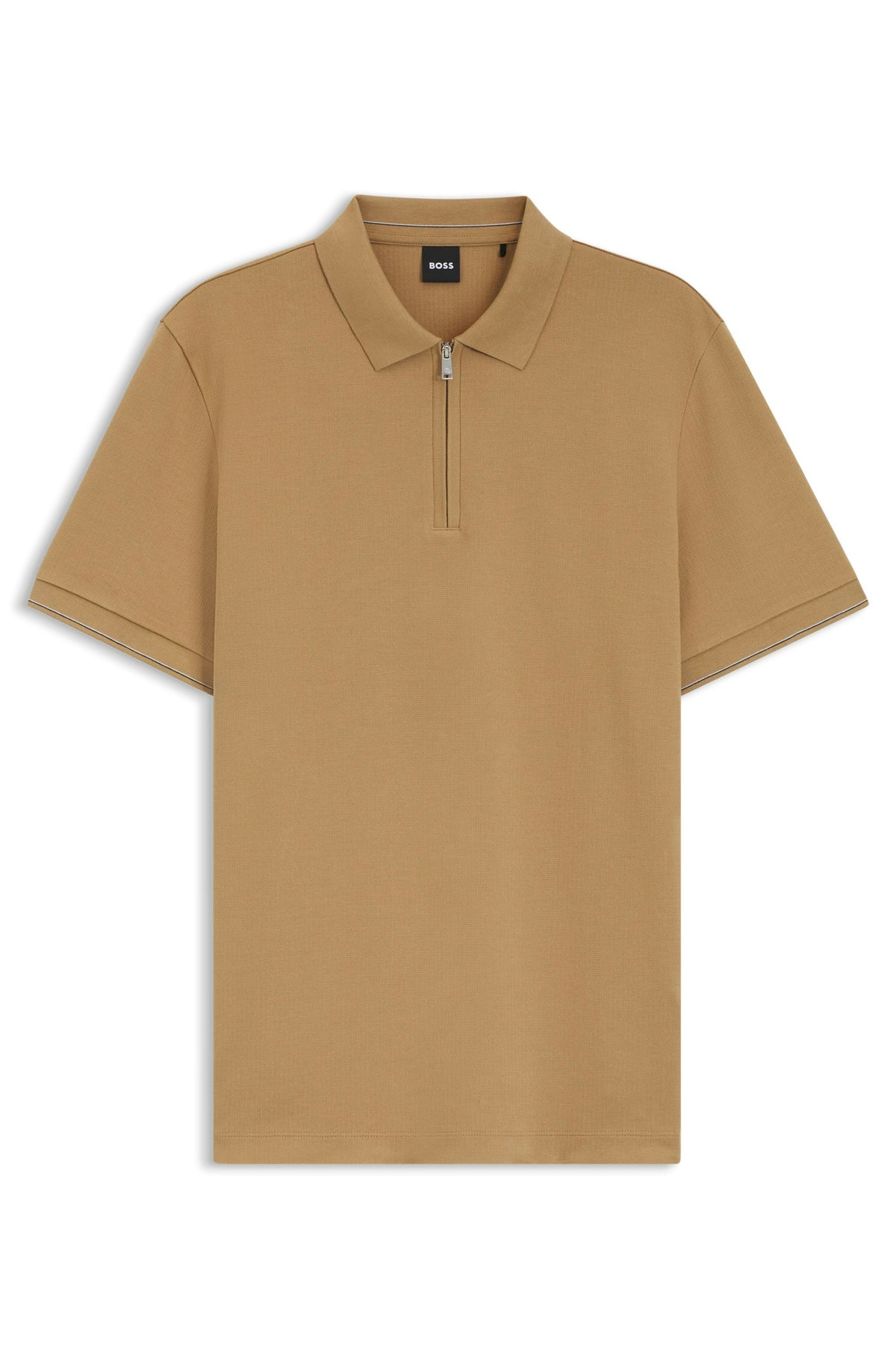 BOSS Black C-Pei 90 Medium Beige Zip Polo Shirt — view 2