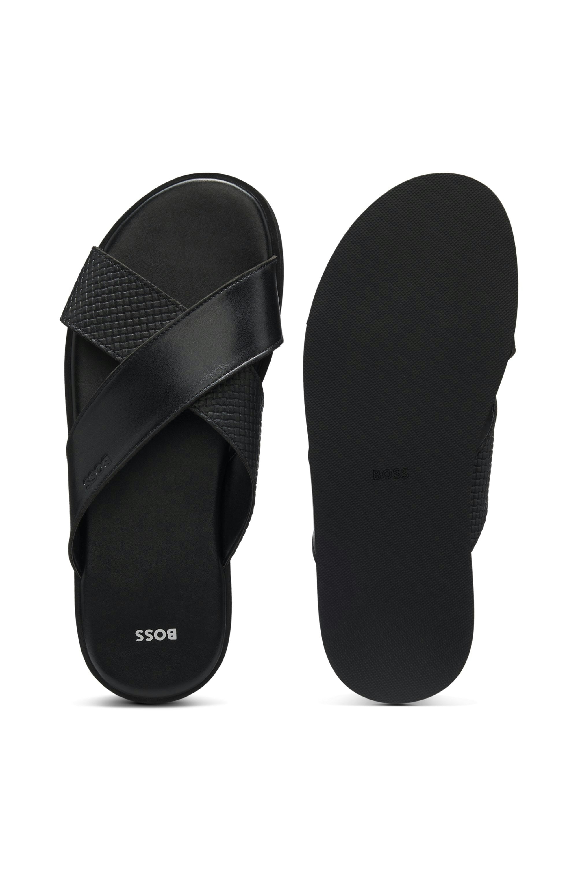 BOSS Black Darrel_Slid_crpuwv Black Slides — view 2
