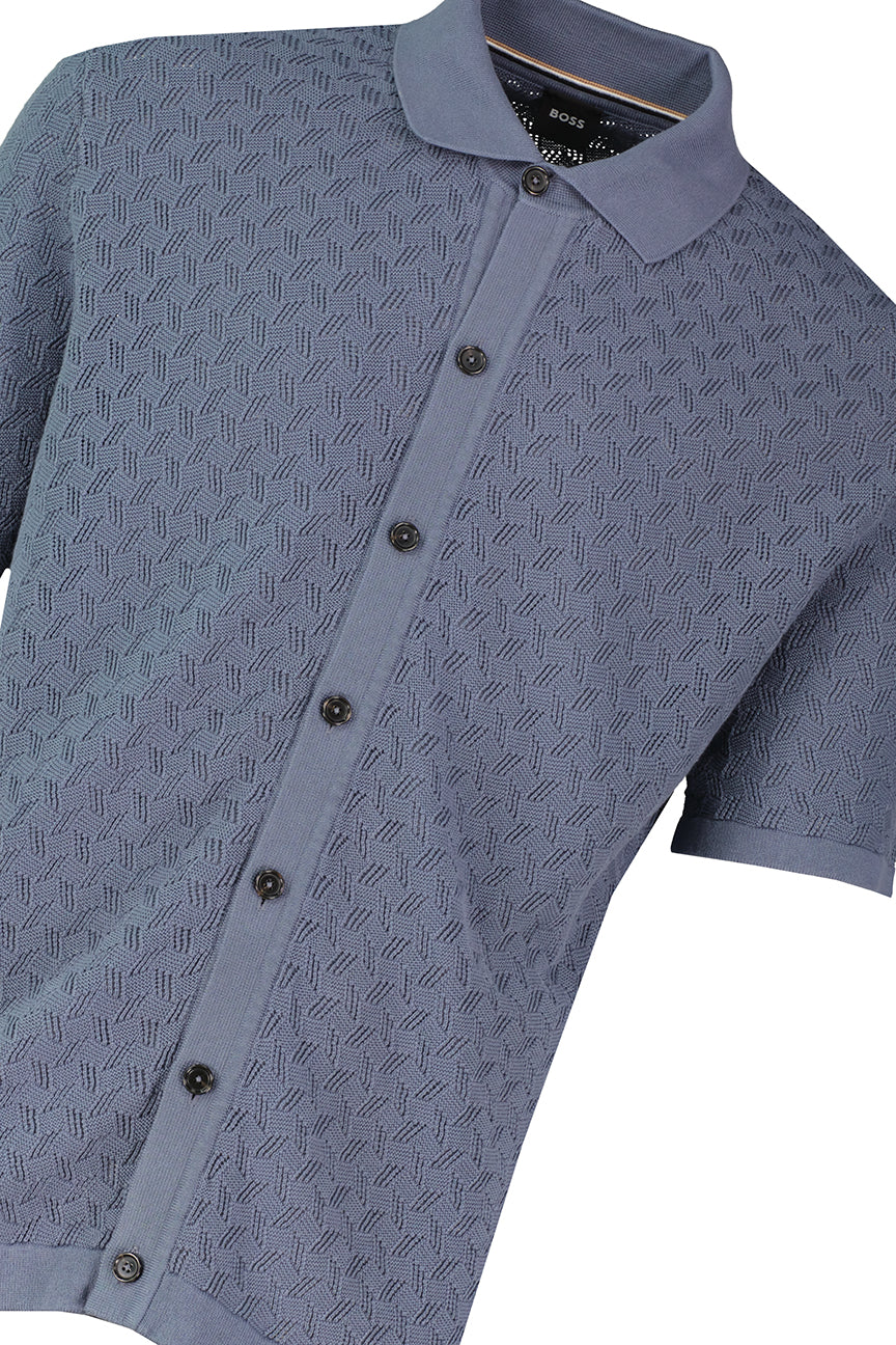 BOSS Black H-Nappo Open Blue Knitwear