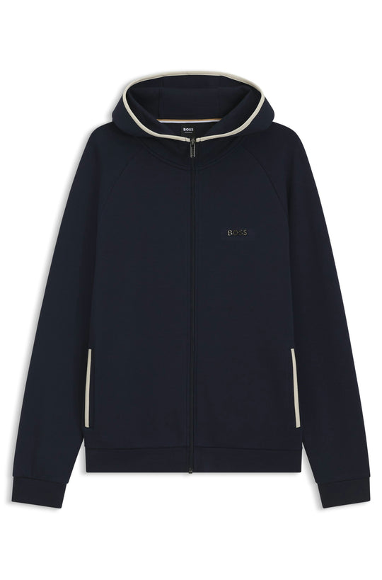 BOSS Black Sense Hooded Jacket Dark Blue