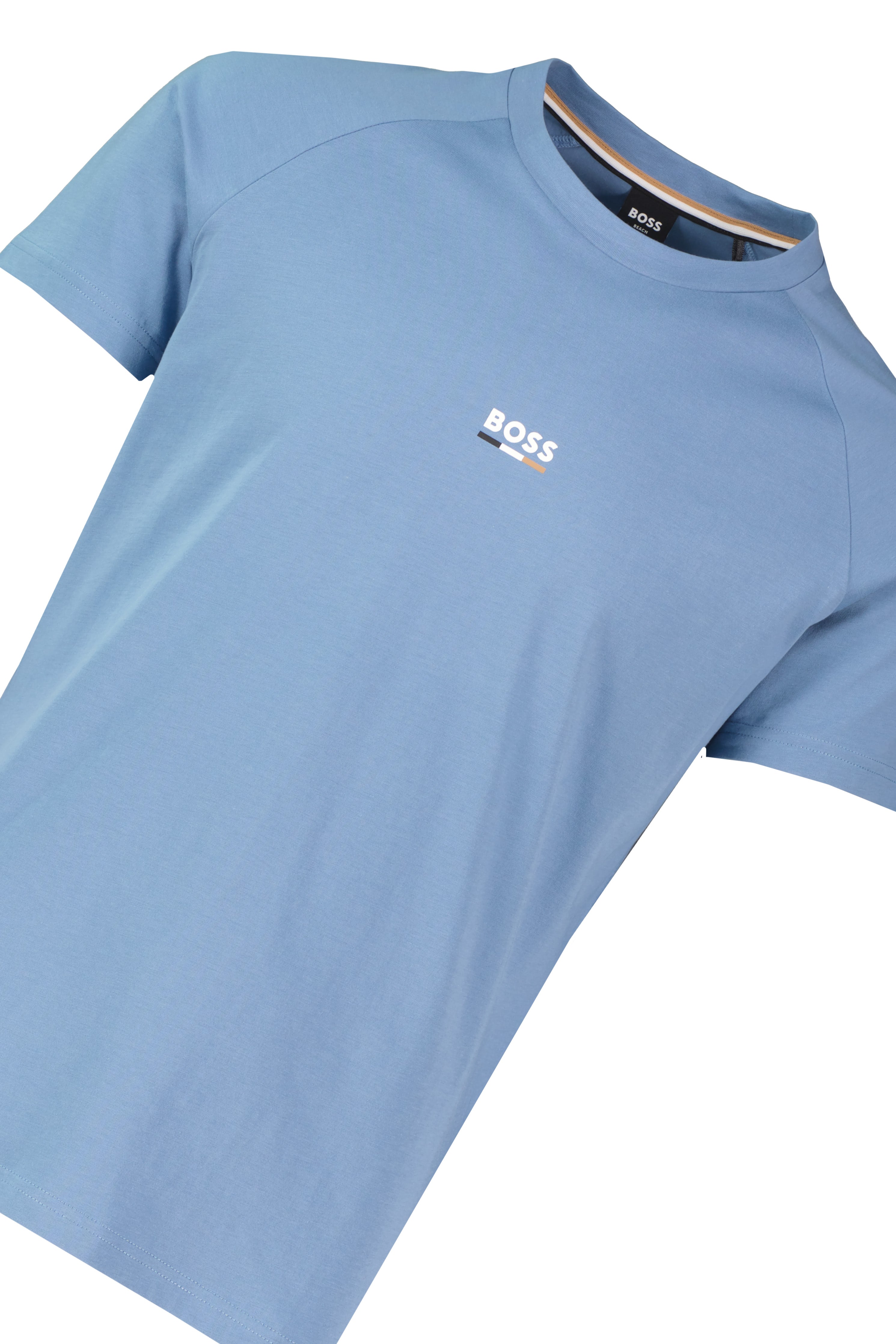BOSS Black T-Shirt RN Slim Fit Light/Pastel Blue — view 3