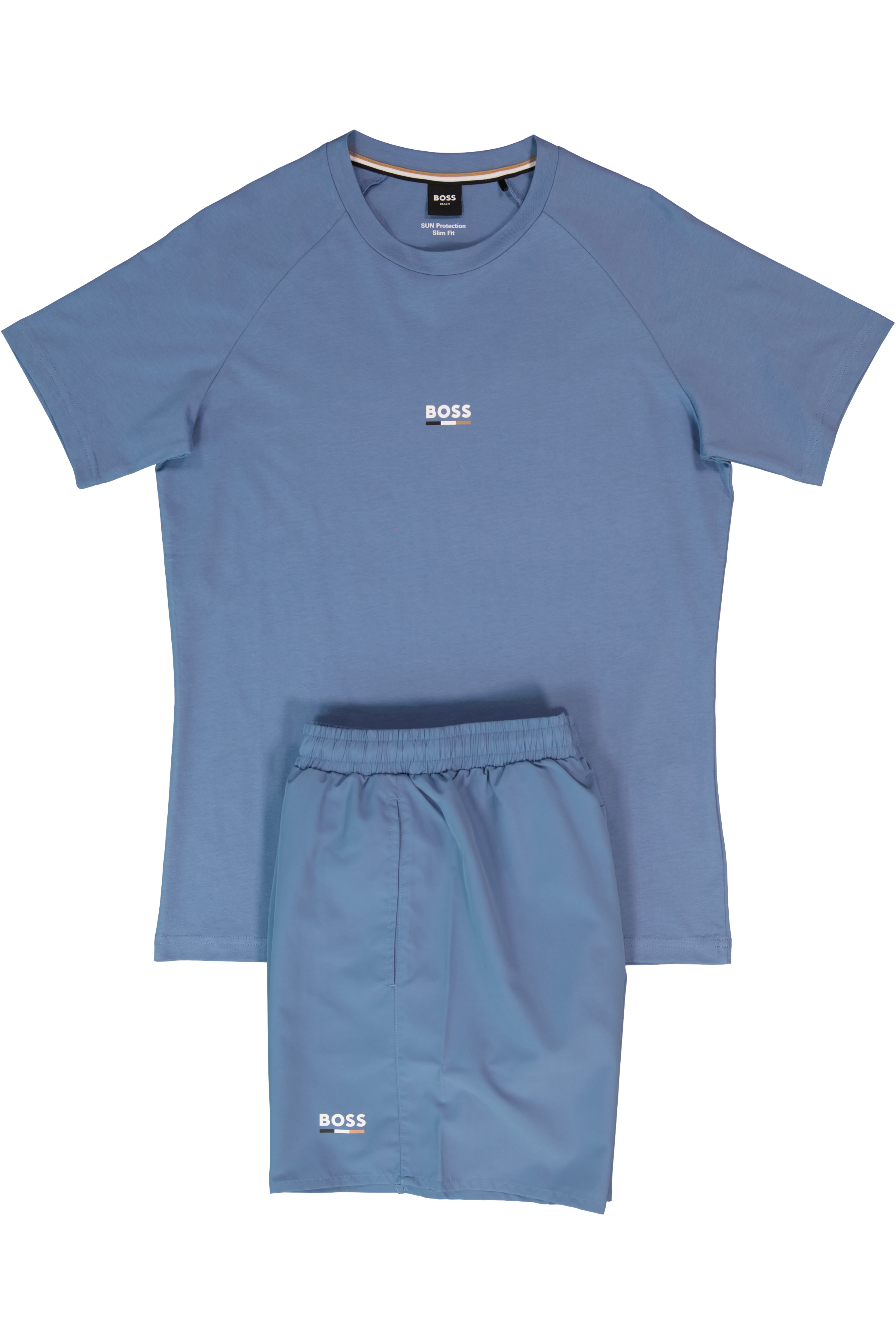 BOSS Black T-Shirt RN Slim Fit Light/Pastel Blue & Swordfish Swimwear Set