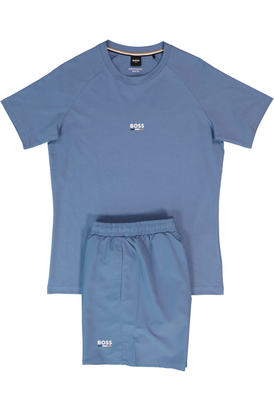 BOSS Black T-Shirt RN Slim Fit Light/Pastel Blue & Swordfish Swimwear Set
