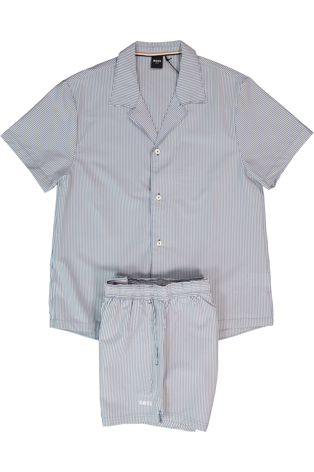 BOSS Bodywear & Swimwear Velvetfish_Shirt Open Blue Shirt & Velvetfish Open Blue Swimwear Shorts Set
