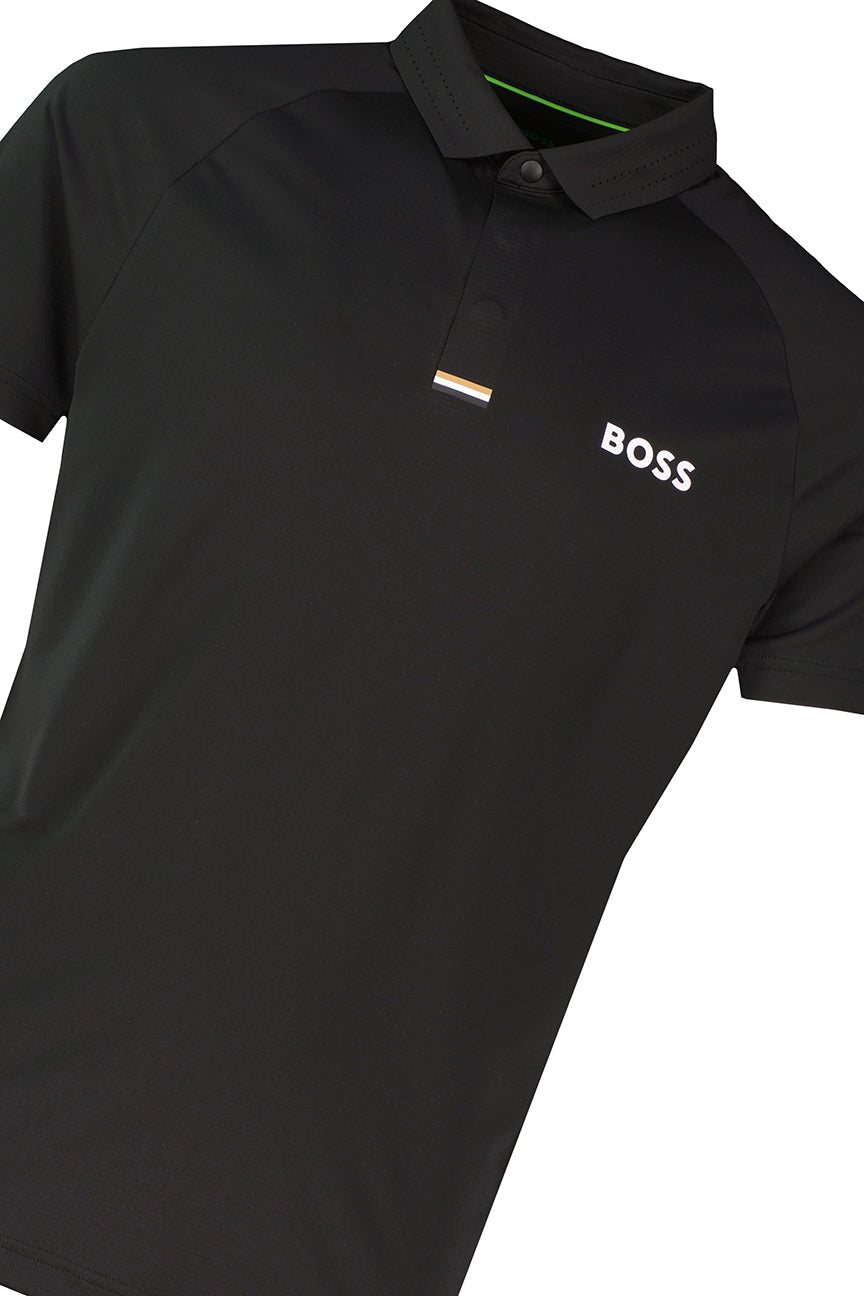 BOSS Green PL_GOC Paddytech Black Polo Shirt