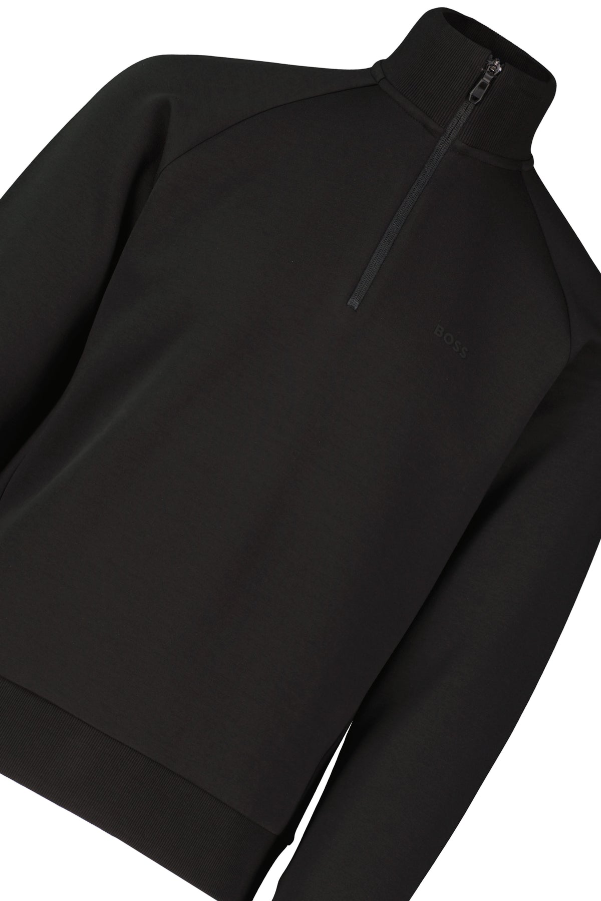 BOSS Green Sweat Black 1/4 Zip Sweatshirt