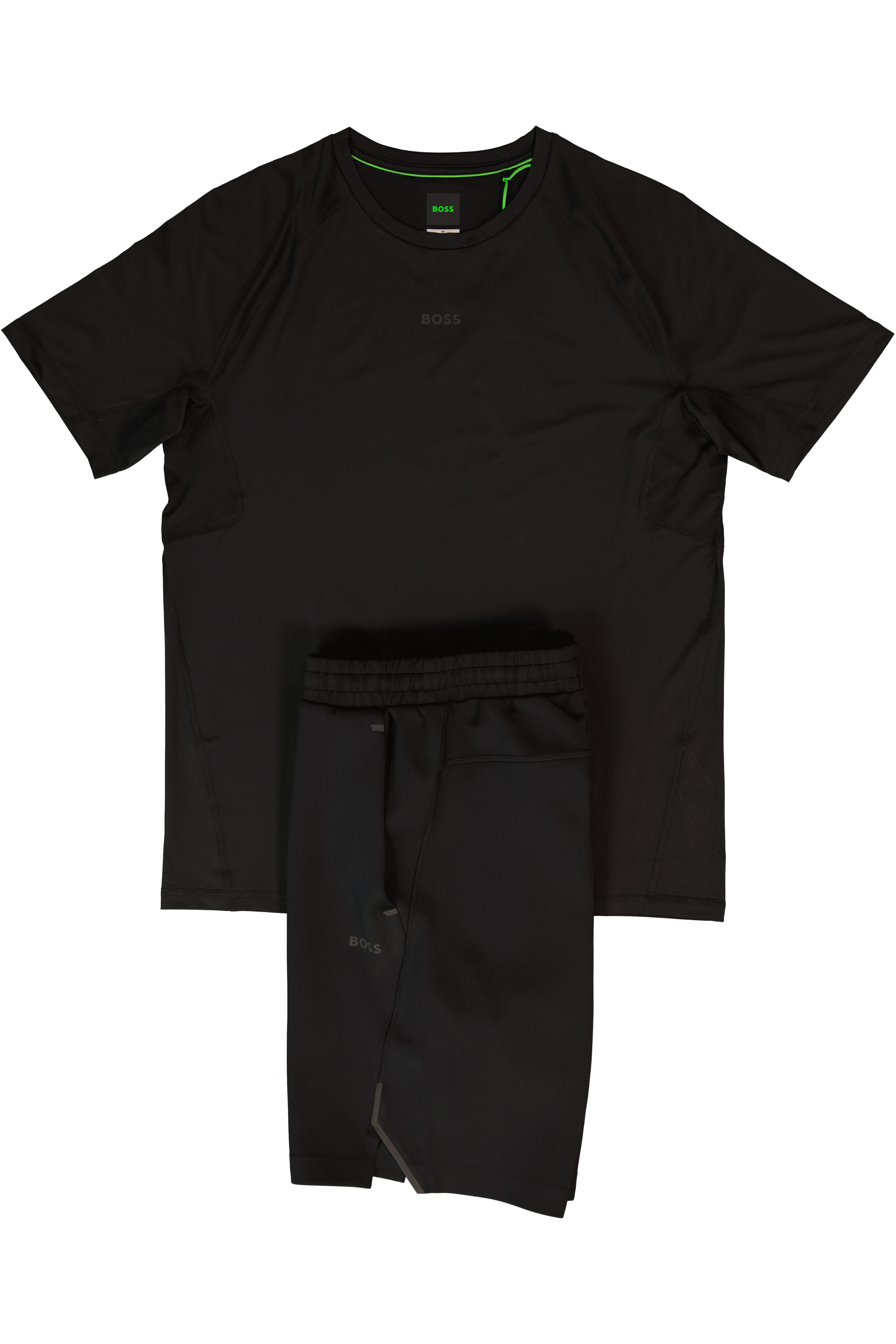 BOSS Green Tee Active 1 Black T Shirt & Hecon Active Black Shorts Set