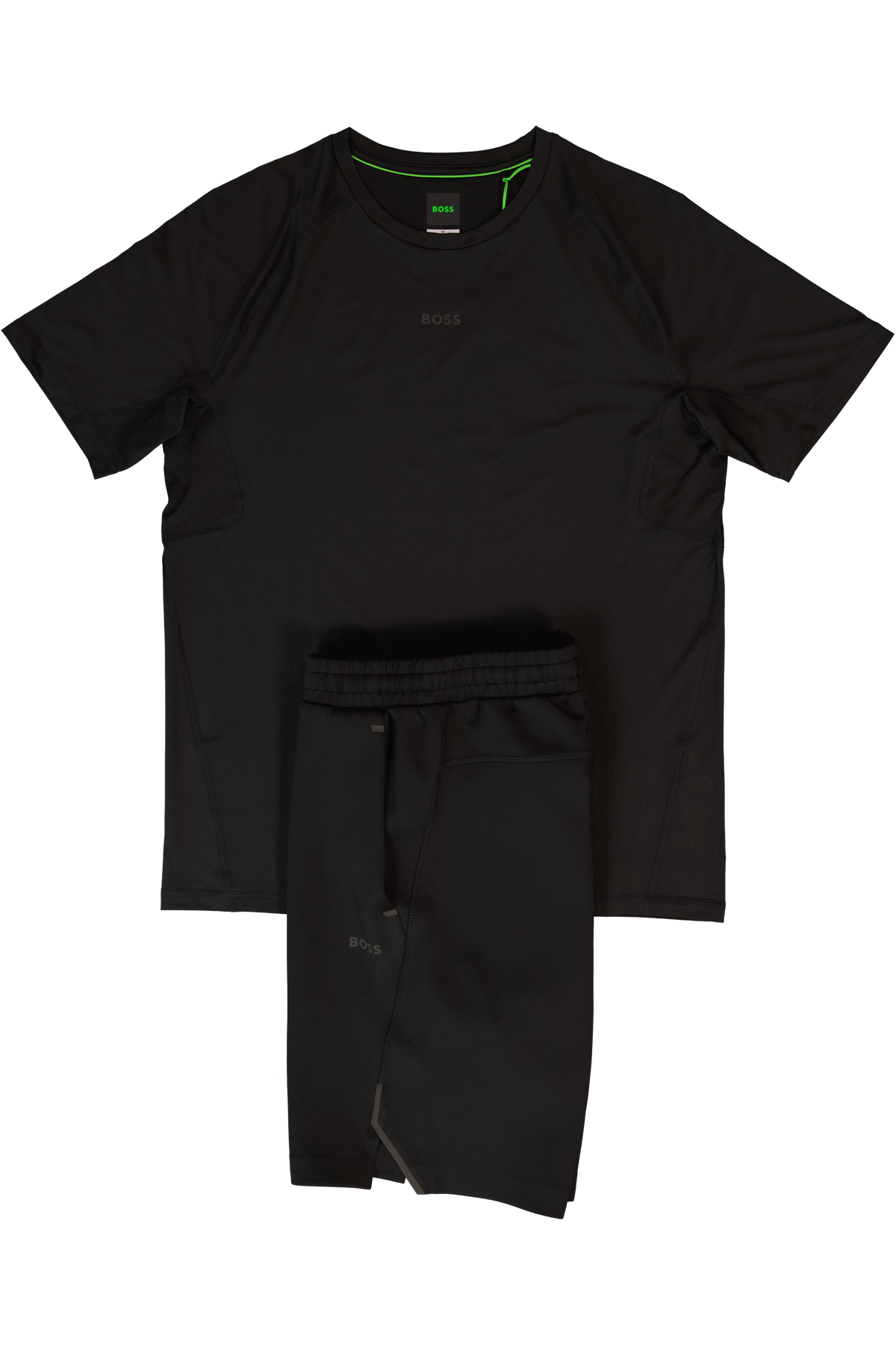 BOSS Green Tee Active 1 Black T Shirt & Hecon Active Black Shorts Set