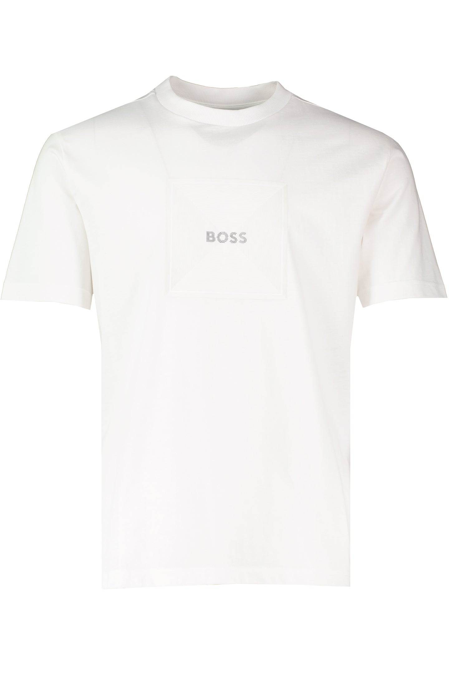 BOSS Green Tee Logo Rib White T Shirt