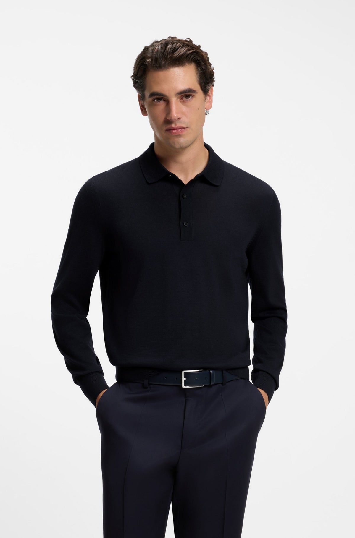 BOSS Black H-Lancione Dark Blue Knitwear — view 2