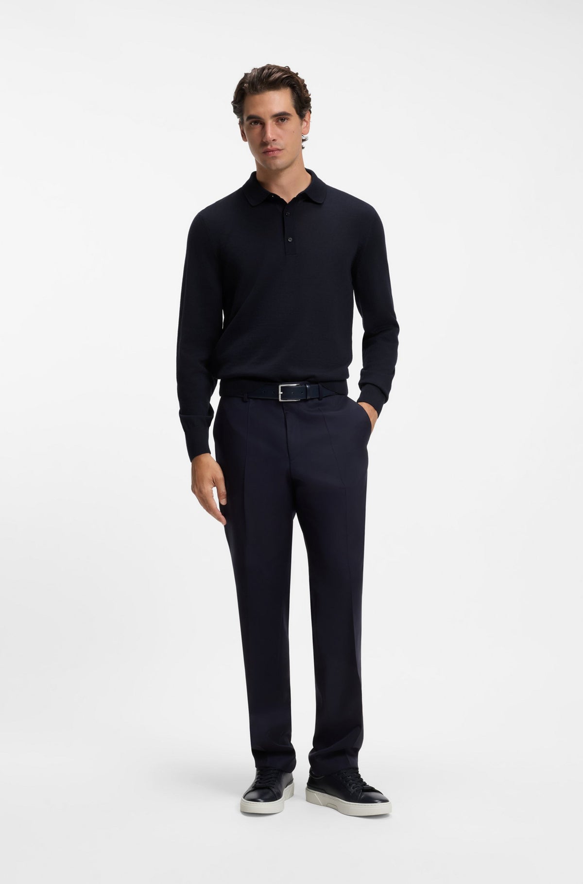 BOSS Black H-Lancione Dark Blue Knitwear — view 3