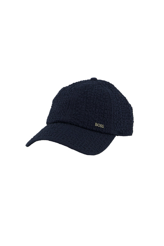 BOSS Black Zed-Seersucker-CO Dark Blue Hat