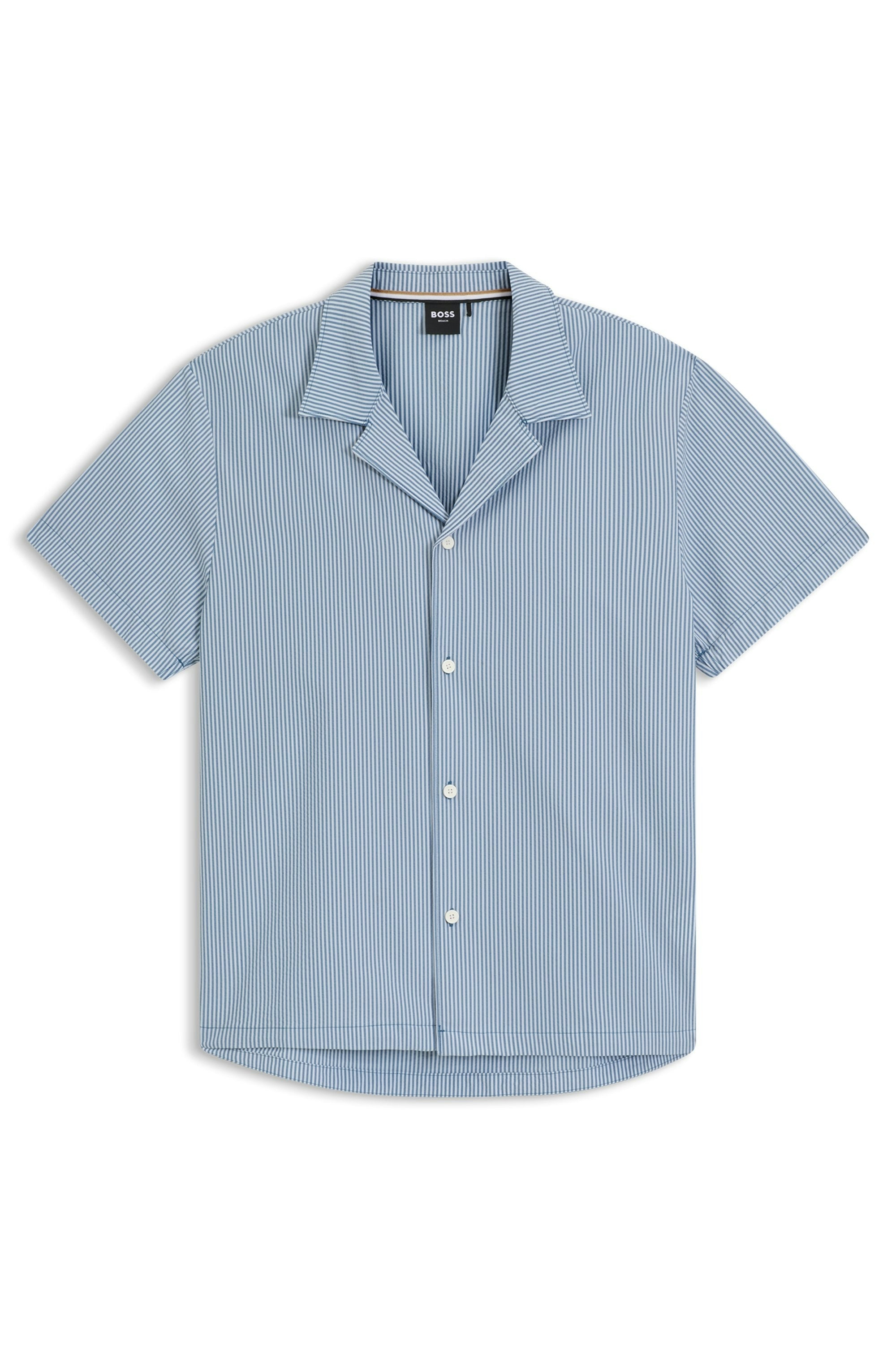 BOSS Bodywear & Swimwear Velvetfish_Shirt Open Blue Shirt