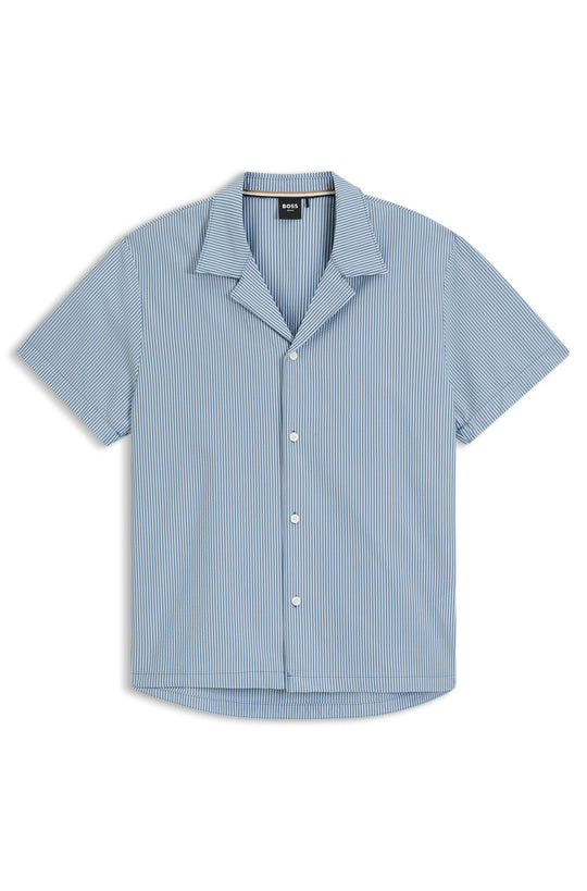 BOSS Bodywear & Swimwear Velvetfish_Shirt Open Blue Shirt