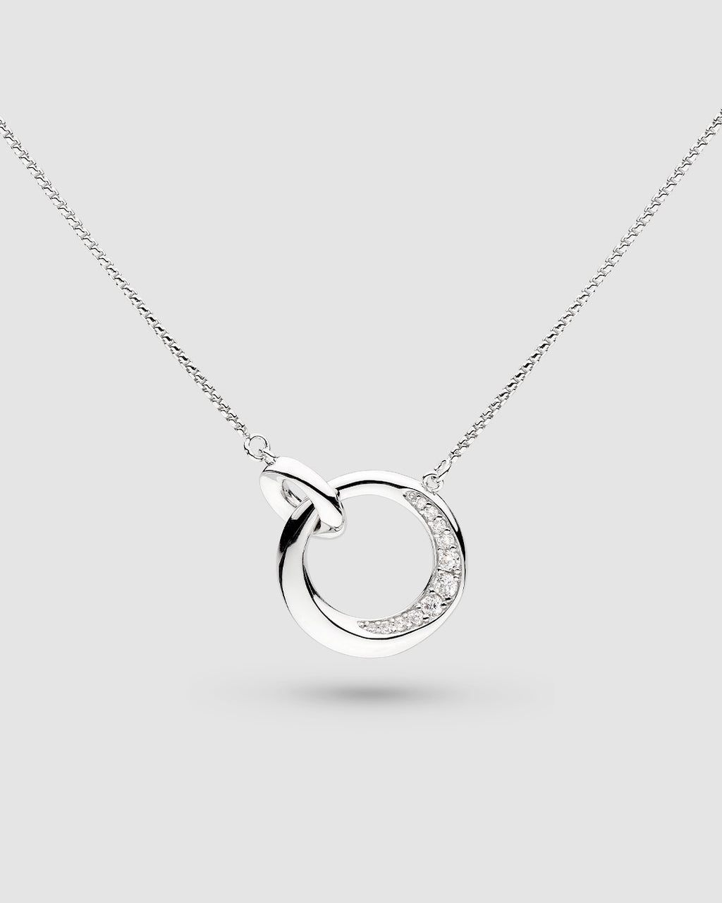 Bevel Cirque Link Pavé Necklace in sterling silver