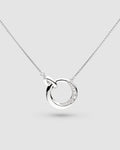 Bevel Cirque Link Pavé Necklace in sterling silver