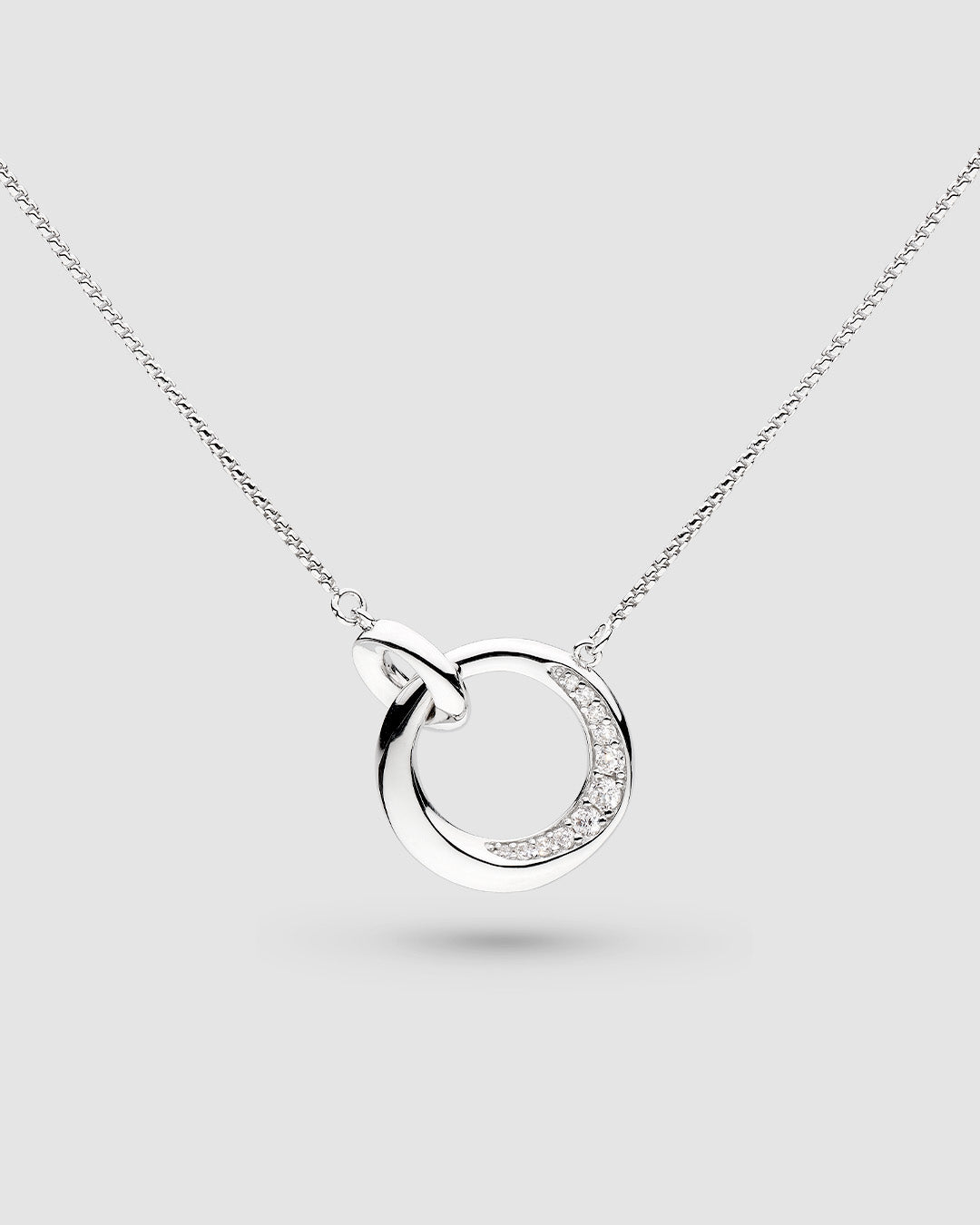 Bevel Cirque Link Pavé Necklace in sterling silver