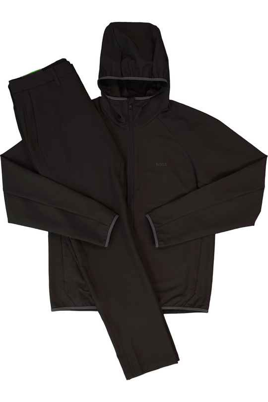 Mens BOSS Green L_Commuter Black Jacket & T_Commuter Trouser Tracksuit Set