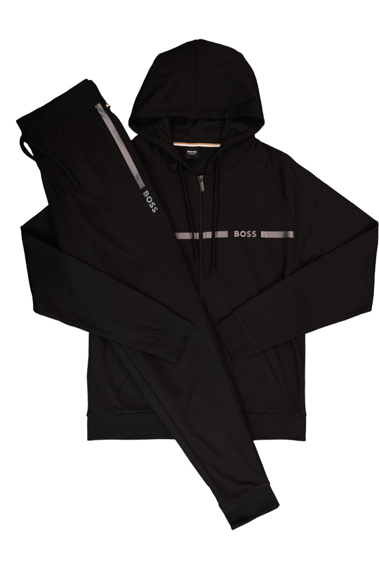 Men's BOSS Black Authentic Black Jacket & Jogger Tracksuit Set