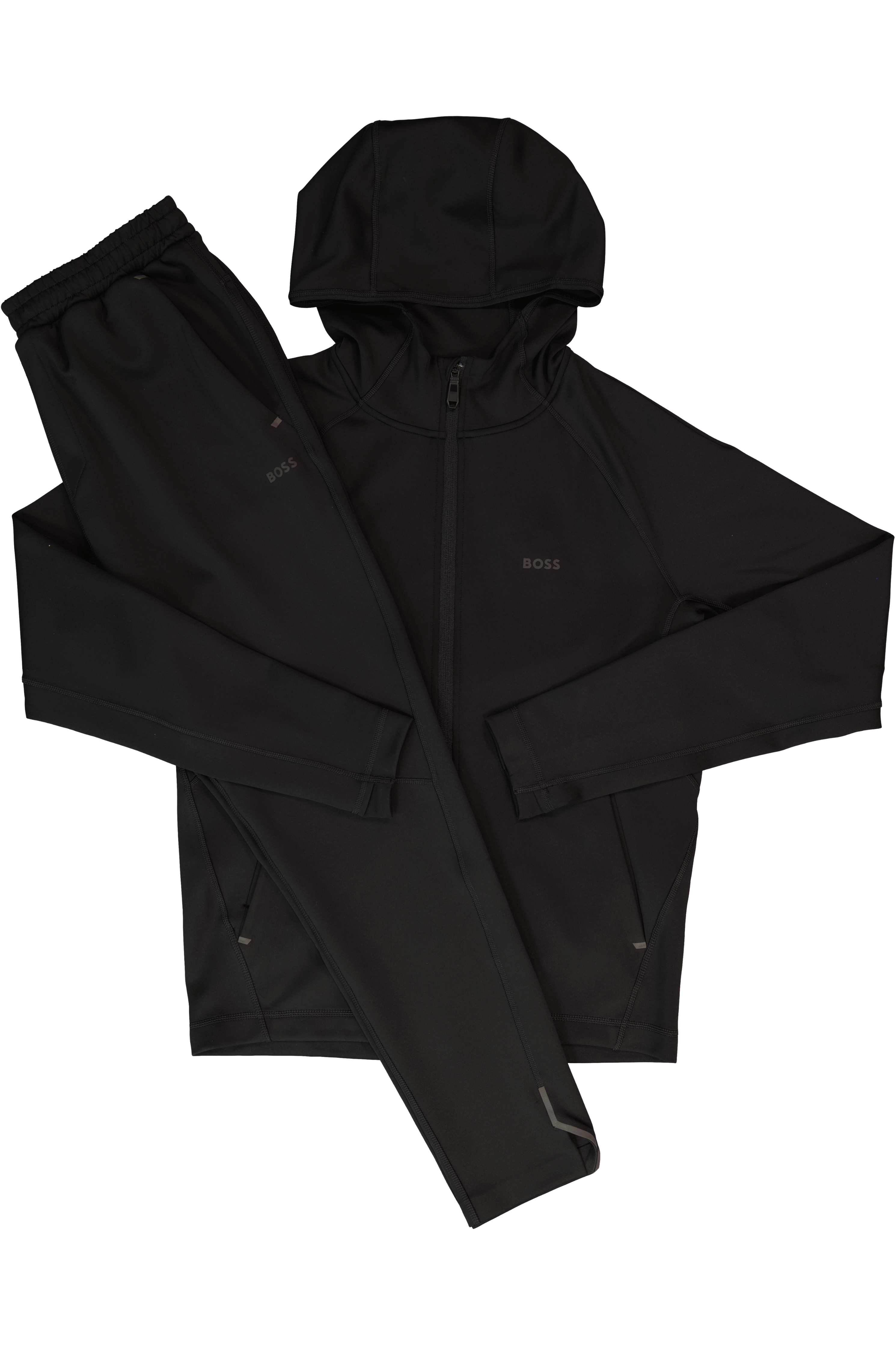 Mens BOSS Green Sicon Active Black Zip Hoodie & Hicon Active Joggers Tracksuit Set